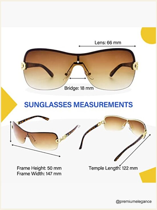 Y2K Sunglasses Rimless Frameless Metal Chain Link Trendy UV Protection main image 6